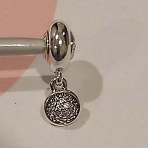 Authentic PANDORA *RETIRED* Sterling Silver ESSENCE Hope Dangle w/CZ's 796090CZ